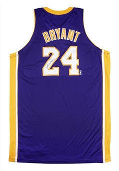 2008-09 Kobe Bryant Team Issued and Signed Lakers Purple Road NBA Finals Jersey (Lakers LOA)